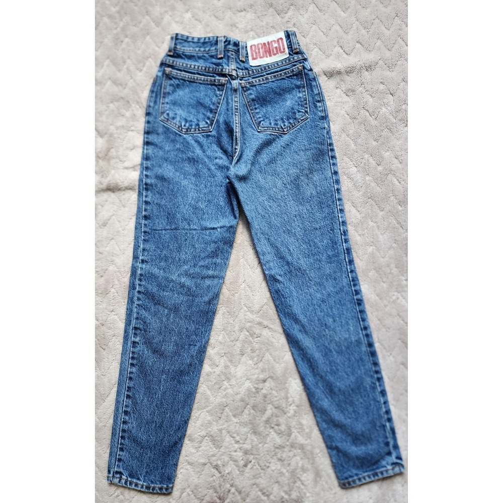 Vintage 90s Bongo High Waisted Mom Jeans Medium Wash Blue Womens Size 1 USA Made - Picture 2 of 12